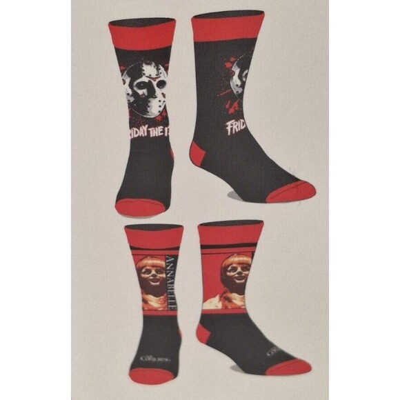 HORROR Casual Crew Socks Bioworld 6 Pk Sz 8-12 - Picture 6 of 10